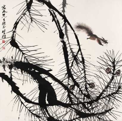 方楚雄 松鼠 立轴